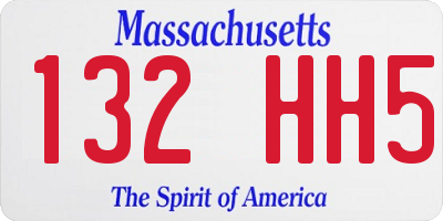 MA license plate 132HH5