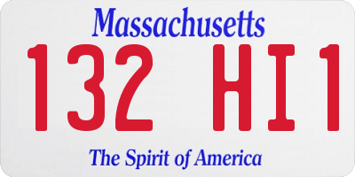 MA license plate 132HI1