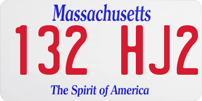 MA license plate 132HJ2