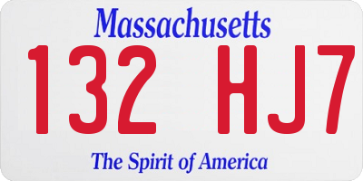 MA license plate 132HJ7