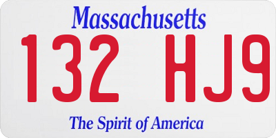 MA license plate 132HJ9