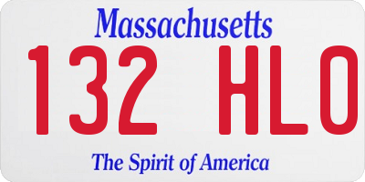 MA license plate 132HL0