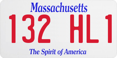 MA license plate 132HL1
