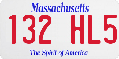 MA license plate 132HL5