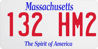 MA license plate 132HM2
