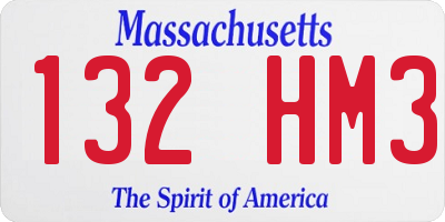 MA license plate 132HM3