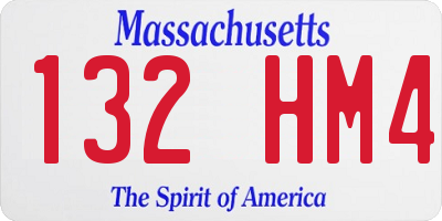 MA license plate 132HM4