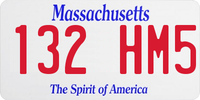 MA license plate 132HM5