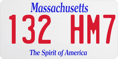 MA license plate 132HM7