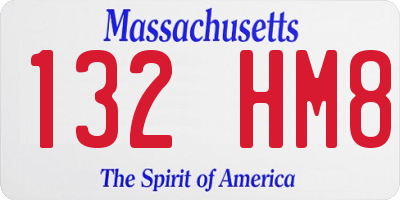 MA license plate 132HM8