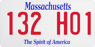 MA license plate 132HO1