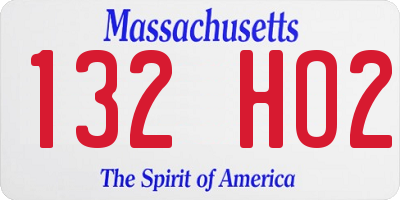 MA license plate 132HO2