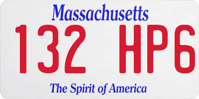 MA license plate 132HP6