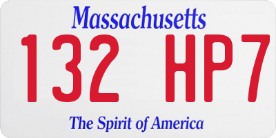MA license plate 132HP7