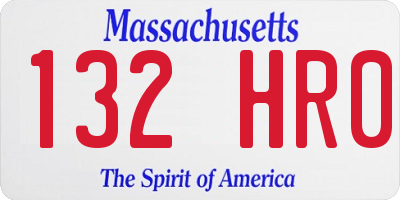 MA license plate 132HR0