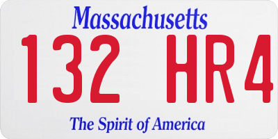 MA license plate 132HR4