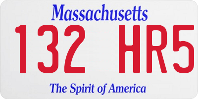 MA license plate 132HR5