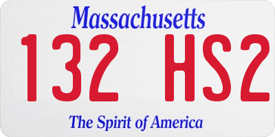 MA license plate 132HS2