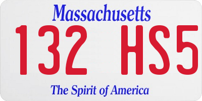 MA license plate 132HS5