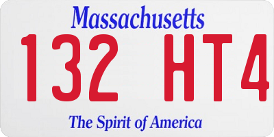 MA license plate 132HT4