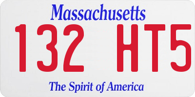 MA license plate 132HT5