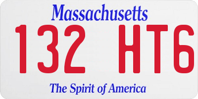 MA license plate 132HT6