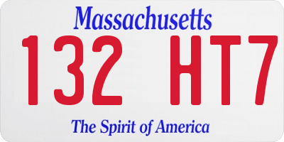 MA license plate 132HT7