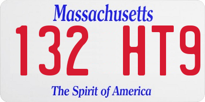MA license plate 132HT9