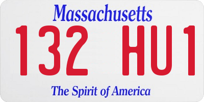 MA license plate 132HU1