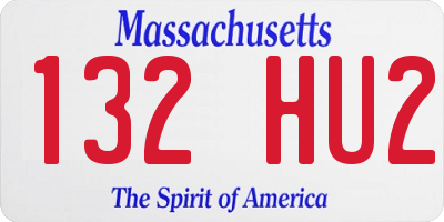 MA license plate 132HU2