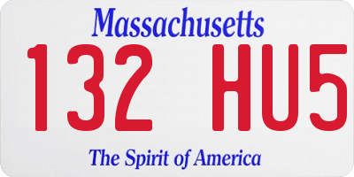 MA license plate 132HU5