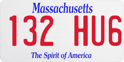MA license plate 132HU6