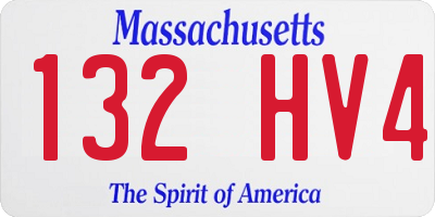 MA license plate 132HV4