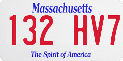 MA license plate 132HV7