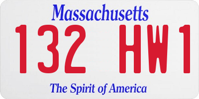 MA license plate 132HW1