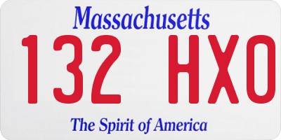 MA license plate 132HX0