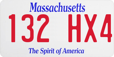 MA license plate 132HX4