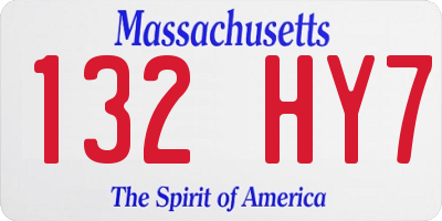 MA license plate 132HY7