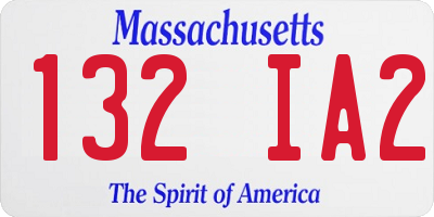 MA license plate 132IA2