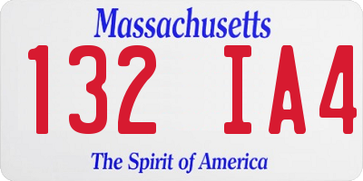 MA license plate 132IA4