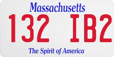 MA license plate 132IB2