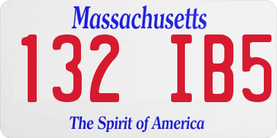 MA license plate 132IB5