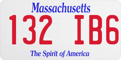 MA license plate 132IB6