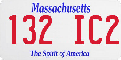 MA license plate 132IC2