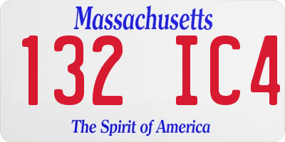 MA license plate 132IC4