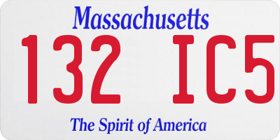 MA license plate 132IC5