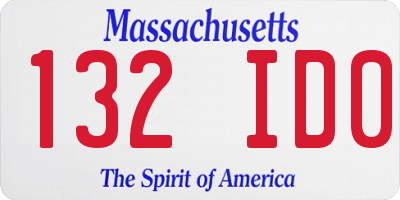 MA license plate 132ID0