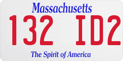 MA license plate 132ID2
