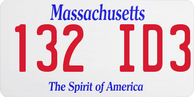 MA license plate 132ID3
