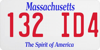 MA license plate 132ID4